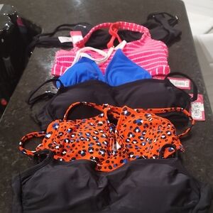 Set of 6 New Xhilaration Juniors' Colorful Bikini Tops